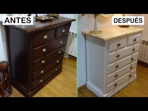 Transforma una vieja cómoda en un mueble moderno con pintura en aerosol en tonos metálicos