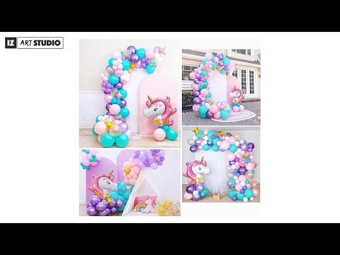 Cómo hacer un arco de globos con temática de unicornio para fiestas mágicas