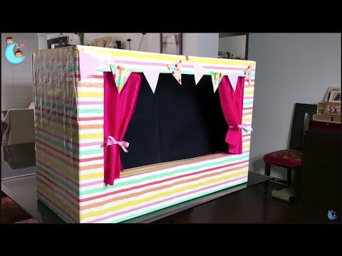 ¡Hora del espectáculo! Construye un teatro de marionetas con cajas de cartón y telas coloridas