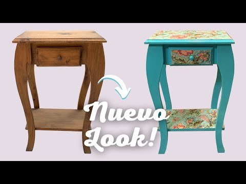 Dale vida a tus muebles: Renovación de una mesita auxiliar con pintura a la tiza y papel decoupage